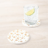 Gold Leaf Confetti auf klarem Hintergrund Getränkeuntersetzer (Seite)