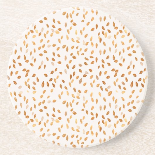 Gold Leaf Confetti im rosa Hintergrund Getränkeuntersetzer (Vorne)