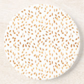 Gold Leaf Confetti Muster Sandstein Untersetzer (Vorne)