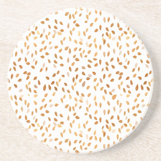 Gold Leaf Confetti Muster Sandstein Untersetzer (Vorne)