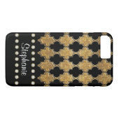 Gold Leaf Diamond Jewel Quatrefoil Trellis Muster Case-Mate iPhone Hülle (Rückseite (Horizontal))