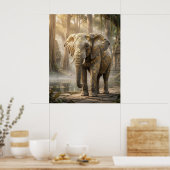 Gold Leaf Elefanten Hain Poster (Küche)