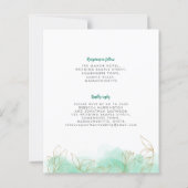 Gold Leaf Emerald Budget Einladung zur Hochzeit (Rückseite)