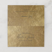 Gold Leaf Foil Look Moderner eleganter Hochzeitsti Platzkarte (Außenseite Aufgefaltet)