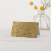 Gold Leaf Foil Look Moderner eleganter Hochzeitsti Platzkarte (Rückseite)