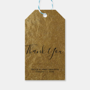 Gold Leaf Foil Moderne Elegante Hochzeitsgunst Geschenkanhänger