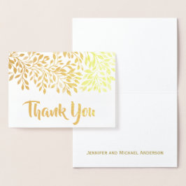 Gold Leaf Foil Vielen Dank mit Unterschrift Folienkarte