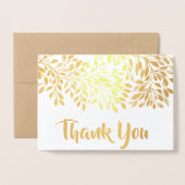 Gold Leaf Foil Vielen Dank mit Unterschrift Folienkarte (Vorderseite mit Umschlag)