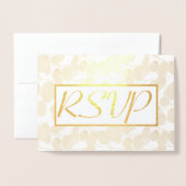 Gold Leaf Foliage Wedding RSVP Folienkarte (Vorderseite mit Umschlag)