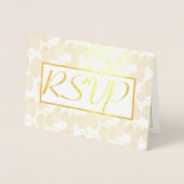 Gold Leaf Foliage Wedding RSVP Folienkarte (Vorderseite)