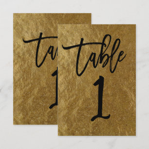 Gold Leaf Folie Moderne Schreibschrift Tischnummer