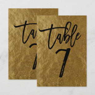 Gold Leaf Folie Moderne Schrift Tischnummer 7
