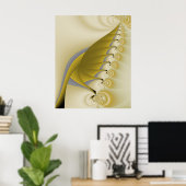 Gold Leaf Fraktal Poster (Heimbüro)