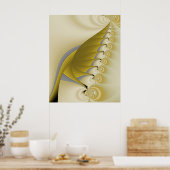 Gold Leaf Fraktal Poster (Küche)