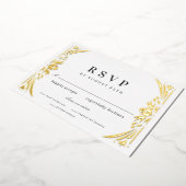 Gold Leaf Gilded Age Foil Wedding RSVP Folieneinladung (Gedreht)