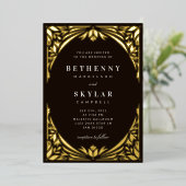Gold Leaf Gilded Age Folieneinladung (Stehend vorne)