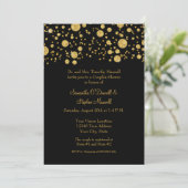Gold Leaf Glitzer Confetti Dots Couples Dusche Einladung (Stehend Vorderseite)