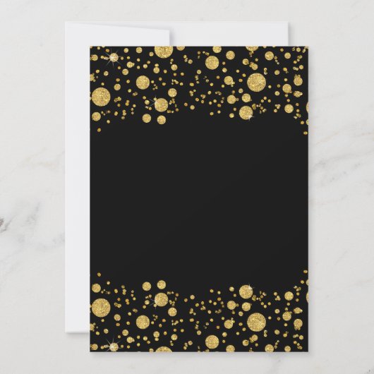 Gold Leaf Glitzer Confetti Dots Couples Dusche Einladung (Rückseite)