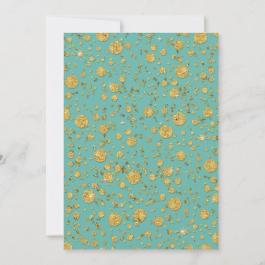 Gold Leaf Glitzer Confetti Dots Couples Dusche Einladung (Rückseite)
