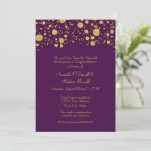Gold Leaf Glitzer Confetti Dots Couples Dusche Einladung (Stehend Vorderseite)