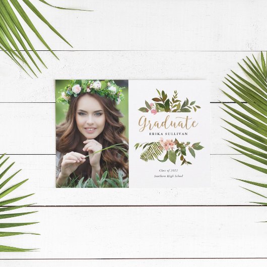 Gold Leaf Graduate Foto Ankündigung