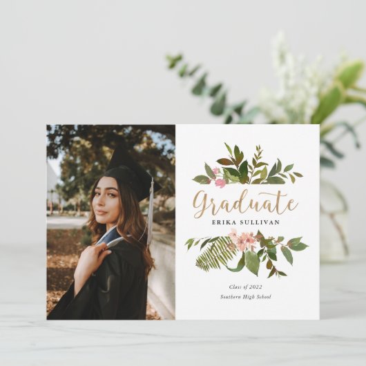 Gold Leaf Graduate Foto Ankündigung (Stehend Vorderseite)