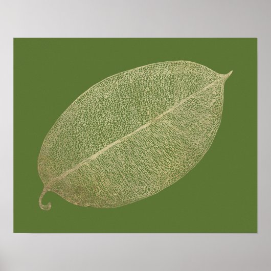 Gold Leaf Grid Illustration Poster (Vorne)