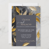 Gold Leaf Impasto Noir Einladung (Vorderseite)