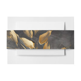 Gold Leaf Impasto Noir Einladungsbanderole