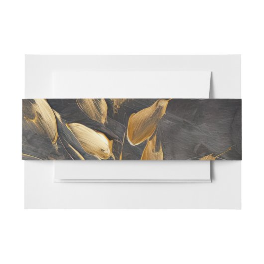 Gold Leaf Impasto Noir Einladungsbanderole (Vorderseite Beispiel)