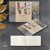 Gold Leaf Impasto Noir Gästebuch