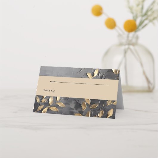 Gold Leaf Impasto Noir Platzkarte (Vorderseite)