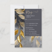 Gold Leaf Impasto Noir RSVP Karte (Vorderseite)