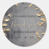 Gold Leaf Impasto Noir Runder Aufkleber (Vorderseite)