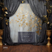 Gold Leaf Impasto Noir Wandteppich