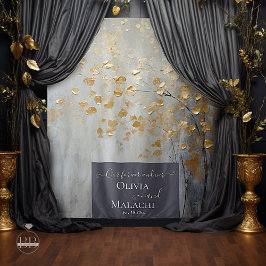 Gold Leaf Impasto Noir Wandteppich