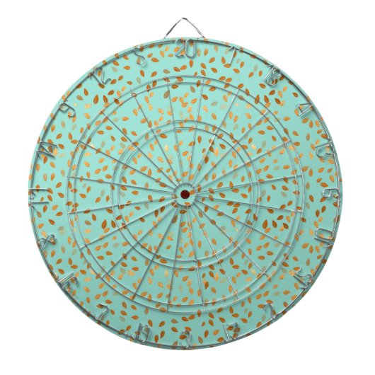 Gold-Leaf-Konfetti-Muster auf Minze Dartscheibe (vorne)