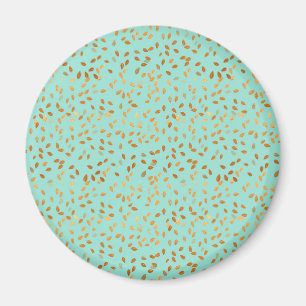 Gold-Leaf-Konfetti-Muster auf Minze Magnet