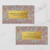 Gold Leaf Line Art | Speck mit farbenfrohen Pinsel Visitenkarte (Vorne/Hinten)