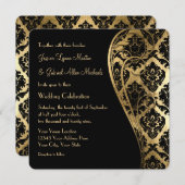 Gold Leaf Look Damask Scroll Formal Hochzeit Einla Einladung (Vorne/Hinten)