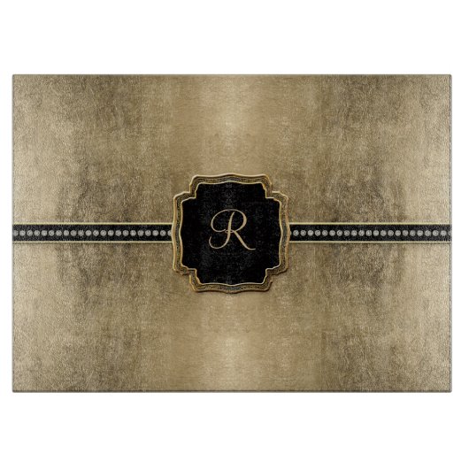 Gold Leaf Look Lilie Imitate Vintag Jewel Schneidebrett (Vorderseite)