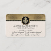 Gold Leaf Look Lilie Imitate Vintag Jewel Visitenkarte (Rückseite)