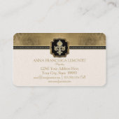 Gold Leaf Look Lilie Imitate Vintag Jewel Visitenkarte (Rückseite)