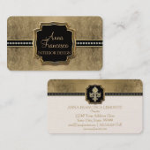 Gold Leaf Look Lilie Imitate Vintag Jewel Visitenkarte (Vorne/Hinten)