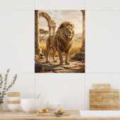 Gold Leaf Löwen Ruinen Poster (Küche)