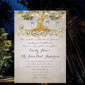 Gold Leaf Mason Jar unter der Sternenhochzeit Einladung