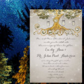 Gold Leaf Mason Jar unter der Sternenhochzeit Einladung