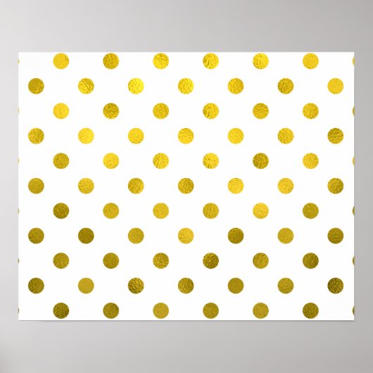 Gold Leaf Metallische Imitate Fohlen Small Polka D Poster (Vorne)