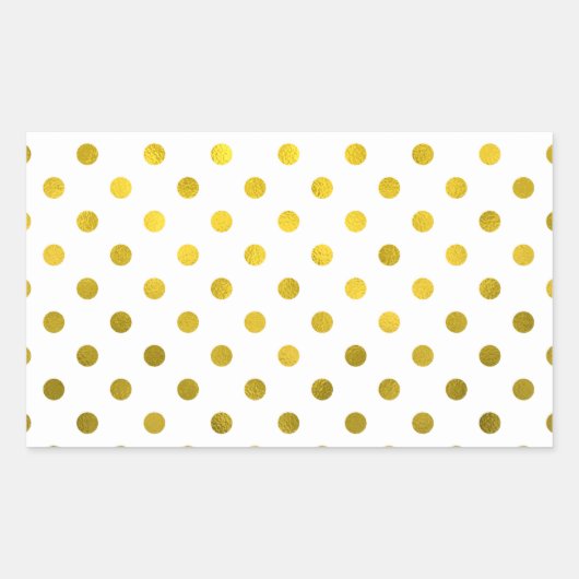Gold Leaf Metallische Imitate Fohlen Small Polka D Rechteckiger Aufkleber (Vorderseite)