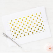 Gold Leaf Metallische Imitate Fohlen Small Polka D Rechteckiger Aufkleber (Umschlag)